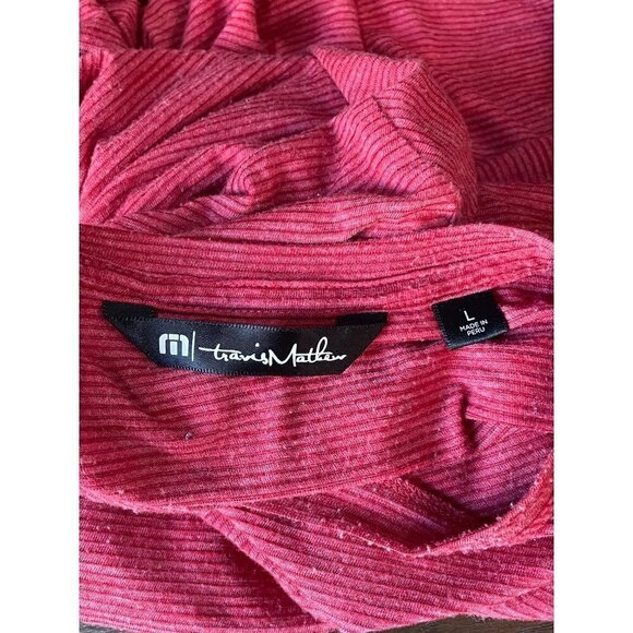 Travis Mathew Trumbull V-neck T-shirt Heather Red Mens Size Large - Picture 7 of 8